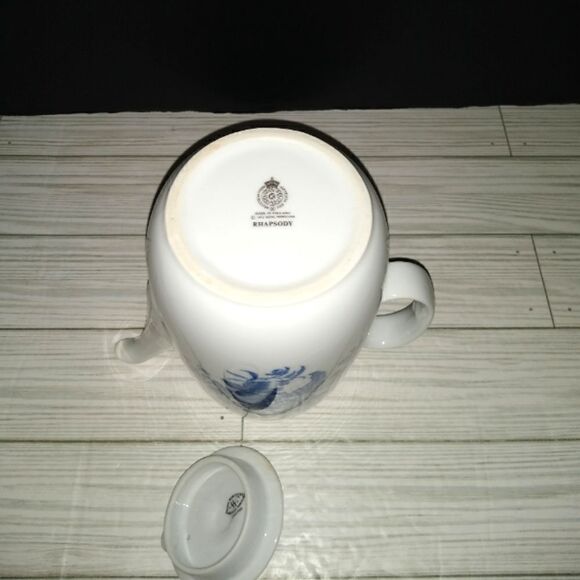 Rhapsody Royal Worcester Coffee Tea Pot & Creamer With 2 Cups Mugs 1975 England - Picture 11 of 12